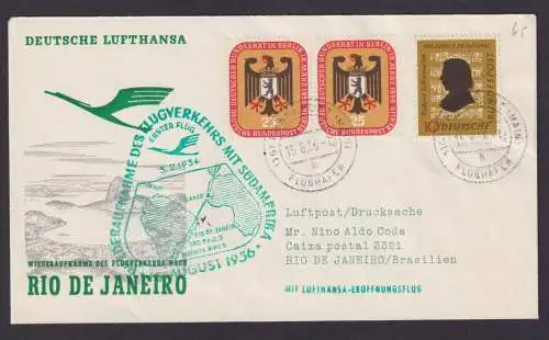 Bund Brief Flugpost Airmail Frankfurt Main Rio De Janeiro Brasilien Lufthansa