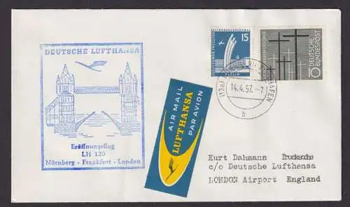 Flugpost Brief Air Mail Bundesrepublik Lufthansa LH 120 Nürnberg London