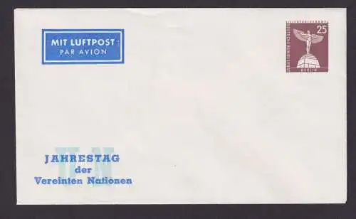 Flugpost Air Mail Berlin Privatganzsache Jahrestag der Vereinten Nationen