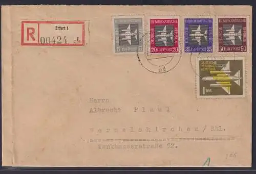 DDR R Brief mit Flugpostmarken 609-913 von Erfurt nach Wermelskirchen