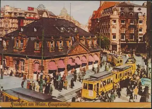 Ansichtskarte Foto Hauptwache Frankfurt am Main nach Krefeld 1981 Straßenbahn