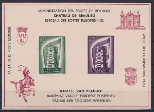 Europa Belgien Gedenkblatt Wertstempel wie 1043-1044
