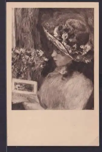 Ansichtskarte Gemälde Renoir Kunst Malerei Lesendes Mädchen