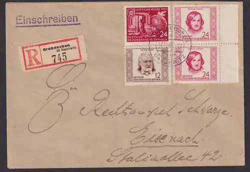 Landpost DDR Großdeuben über Gaschwitz R Brief Paar Randpaar Eisenach