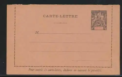 Frankreich Kolonien Ganzsache SULTANAT D`ANJOUAN France postal stationery