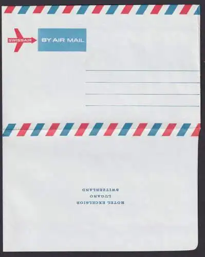 Flugpost Brief Air Mail Schweiz Swissair Ganzsache Aerogramm ohne Werteindruck