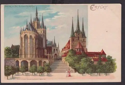 Ansichtskarte Erfurt Thüringen Dom Severikirche Künstlerkarte Kunstanstalt