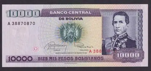 Banknoten Geldscheine Bolivien 10000 Pesos