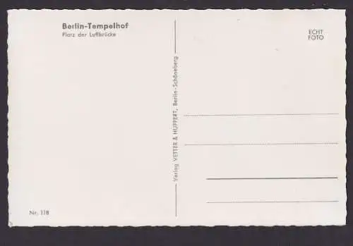Flugpost Ansichtskarte Flughafen Berlin Tempelhof Platz der Luftbrücke Denkmal