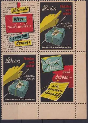 Post Postsache Vignette Cinderella Briefmarke Reklamemarke Schreib nach Drüben