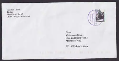 Bund Erlangen Dechsendorf Brief Höchstadt Aisch Deutsche Post AG Nachträglich