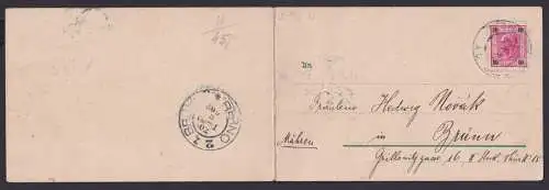 Österreich Tetschen Bodenbach Klapp Anischtskarte EF Kaiser n Brünn Mähren 1902