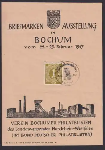 Alliierte Besetzung Gedenkblatt Philatelie Briefmarken Ausstellung Bochum