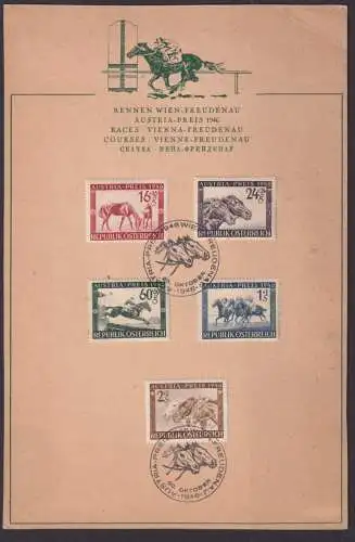 Österreich 785-789 Pferderennen Austria-Preis selten Gedenkblatt Wien Freudenau