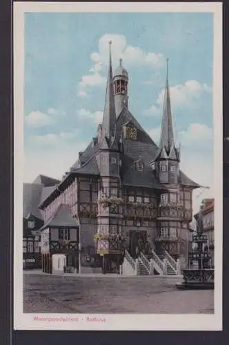 Ansichtskarte Wernigerode Rathaus Sachsen Anhalt Verlag E. Riehn