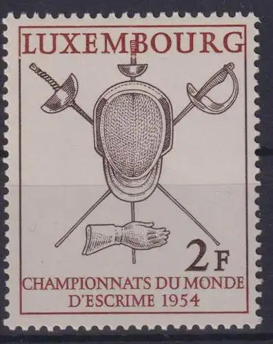 Luxemburg 523 Sport Fechten Weltmeisterschaft Luxus postfrisch Ausgabe 1954