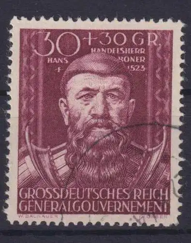 Briefmarken Besetzung Generalgouvernement 122 II Plattenfehler gestempelt 35,00