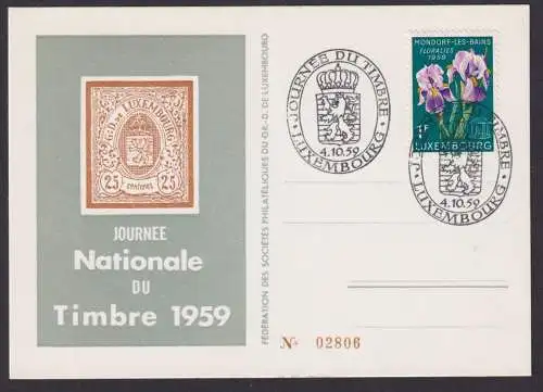 Europa Luxemburg Philatelie Briefmarken Ausstellung 1959 nummerierte Sonderkarte
