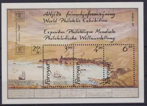 Briefmarken Dänemark Färöer Block 2 Philatelie Luxus postfrisch MNH Kat 10,00