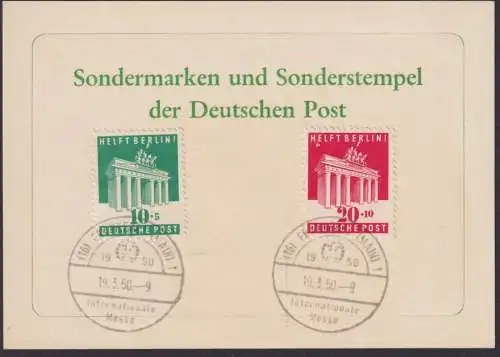 Briefmarken Bizone 101-102 Sonderkarte SST Frankfurt Internationale Messe 1950