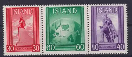 Island 197-199 Einzelmarken Block 2 Zusammendruck Luxus postfrisch MNH 1938
