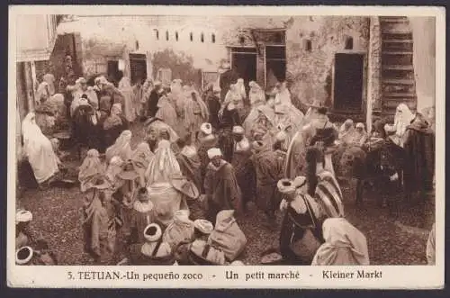 Spanien Kolonien Tetuan Marruecos Marokko Ansichtskarte Kleiner Markt Eibenstock