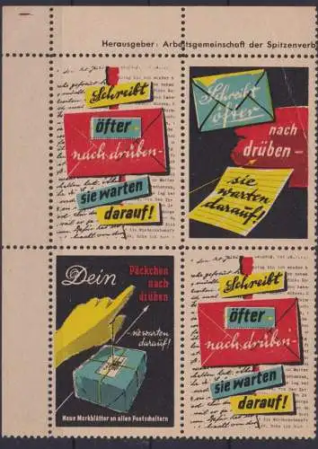 Post Postsache Vignette Cinderella Briefmarke Reklamemarke Schreib nach Drüben