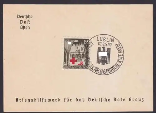 Briefmarken Besetzung Generalgouvernement Gedenkblatt Kriegshilfswerk Rote Kreuz