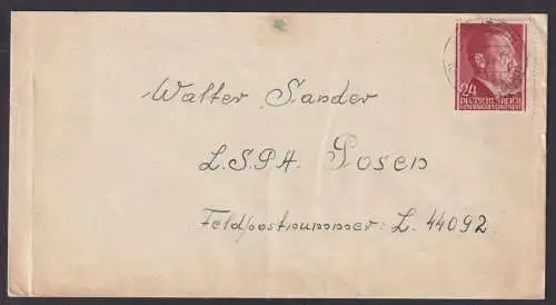 Briefmarken Besetzung Generalgouvernement Feldpostbrief Lowitsch Stelle L.S. Low
