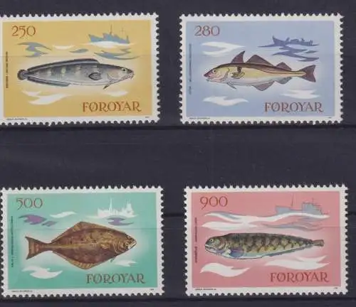 Briefmarken Dänemark Färöer 86-89 Fische Luxus postfrisch MNH Kat 7,00