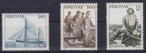 Briefmarken Dänemark Färöer 103-105 Fischfang Fische Luxus postfrisch Kat 6,00