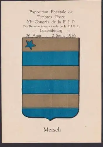 Mersch Luxemburg Wappen Philatelie Briefmarken Ausstellung F.I.P Kongress