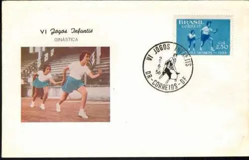 Brasilien Sport Leichtathletik Brief 1956 inter. Sonderstempel auf dekorativem