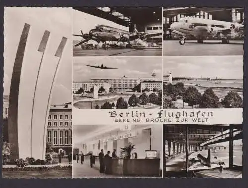 Flugpost Ansichtskarte Flughafen Berlin Brücke zur Welt inter. Foto AK Flugkarte
