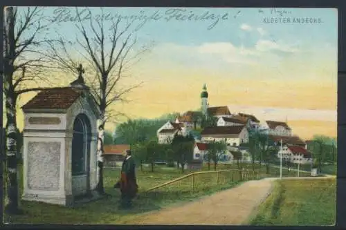 Ansichtskarte Bayern Kloster Andechs ab Erling nach Etterzhausen bei Regensburg