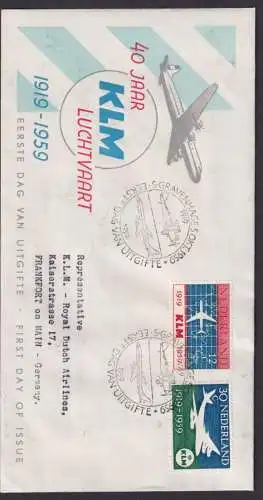 Flugpost Brief Air Mail Niederlande KLM Gravenhage Den Haag Frankfurt 1959