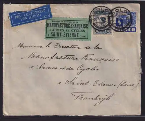 Niederländisch Indien Brief MIF ab Solo nach Daint Etienne Loire Frankreich mit