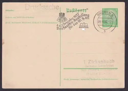 Deutsches Reich Ganzsache Bremen selt. dekorativer SSt Philatelie Briefmarken