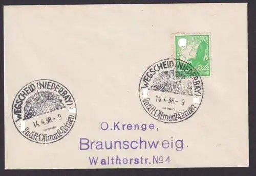 Wegscheid Niederbayern Braunschweig Deutsches Reich Brief SSt Kauft Ostmark