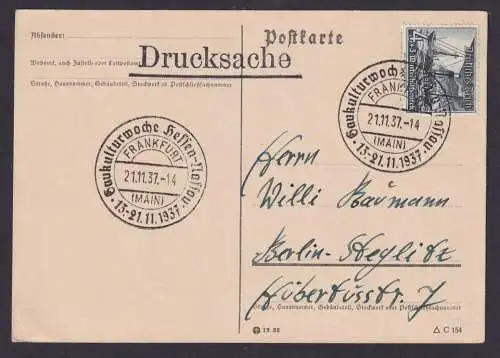 Deutsches Reich Postkarte selt. SST Gaukulturwoche Hessen Nassau Berlin Steglitz