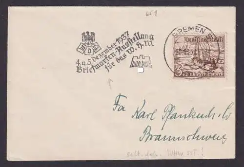 Deutsches Reich Brief Bremen selt. dekorativer SSt Philatelie Briefmarken