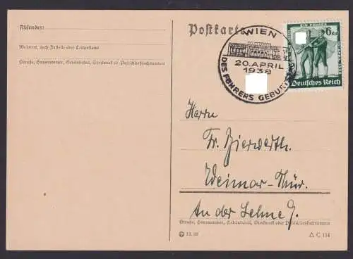 Ostmark Österreich Wien Weimar Thüringen Deutsches Reich Postkarte SSTGeburtstag