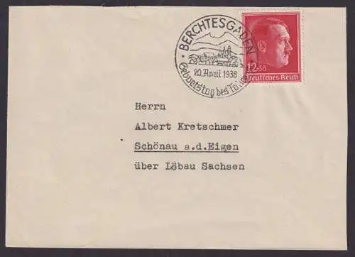 Berchtesgaden Schönau a.d.Eigen Deutsches Reich Brief SSt Geburtstag
