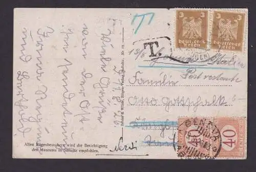 Briefmarken Deutsches Reich Brief Reichsadler + Portomarke Nachgebühr Italien