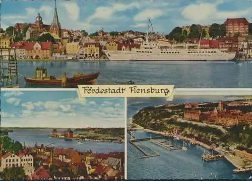 Ansichtskarte Foto Flensburg Marineschule Mürwik Hafenausfahrt Hafen Schiffe