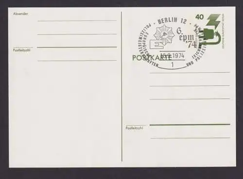 Briefmarken Berlin Ganzsache 40 Pfg. Unfallverhütung SST Berlin 12 Polizei