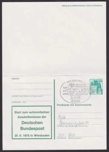 Postsache Briefmarken Bundesrepublik Ganzsache Start zum automatischen
