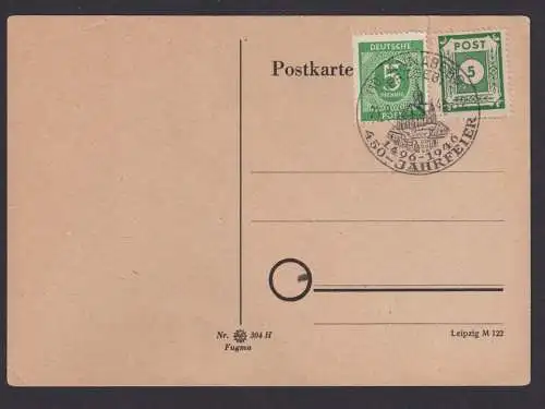 Alliierte Besetzung SBZ Postkarte Annaberg Erzgebirge Sachsen SST 1496 b.1946