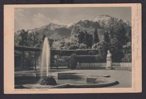 Ansichtskarte Bad Reichenhall Kurpark Bergpanorama Brunnen Bayern Verlag Karl