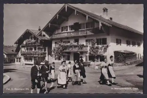 Ansichtskarte Marquartstein Bayerische Häuser Bewohner Trachten Bayern nach